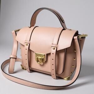 Michael Kors Pink Leather Satchel Crossbody Gold Hardware Top Handle Bag